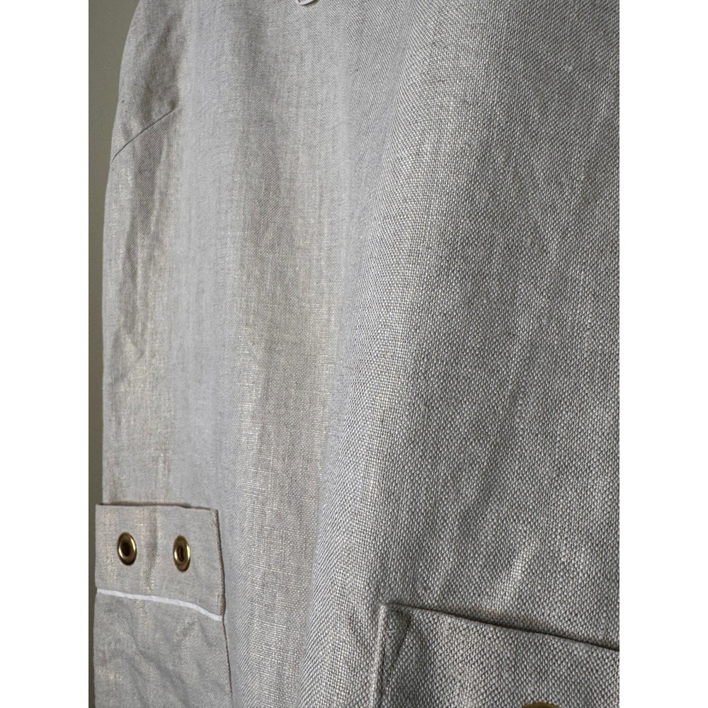 Lilly Pulitzer Metallic Linen Grommet Shift Dress Beige Gold Size 6 - Picture 7 of 15